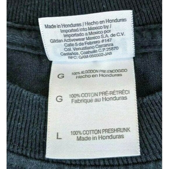 Gilban Large Black Cotton Long Sleeve T-Shirt Logo 25i - Picture 3 of 6